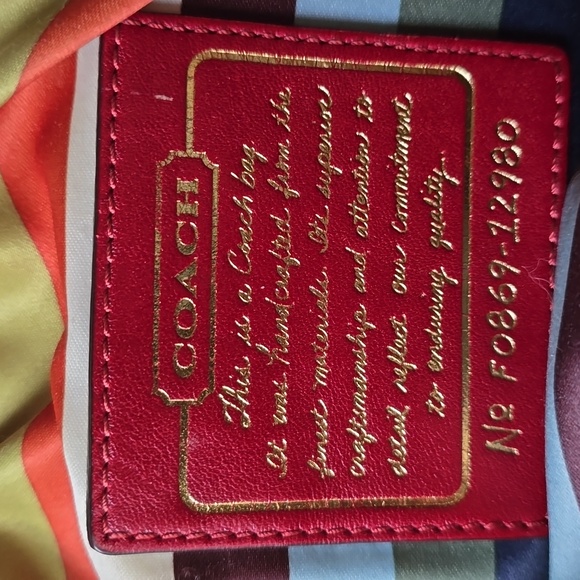 Coach VINTAGE HTF  Red Leather  Ex Lrg Bag with Anniversary Lining Creed 12980 - Picture 11 of 17